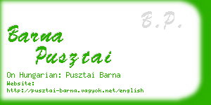 barna pusztai business card